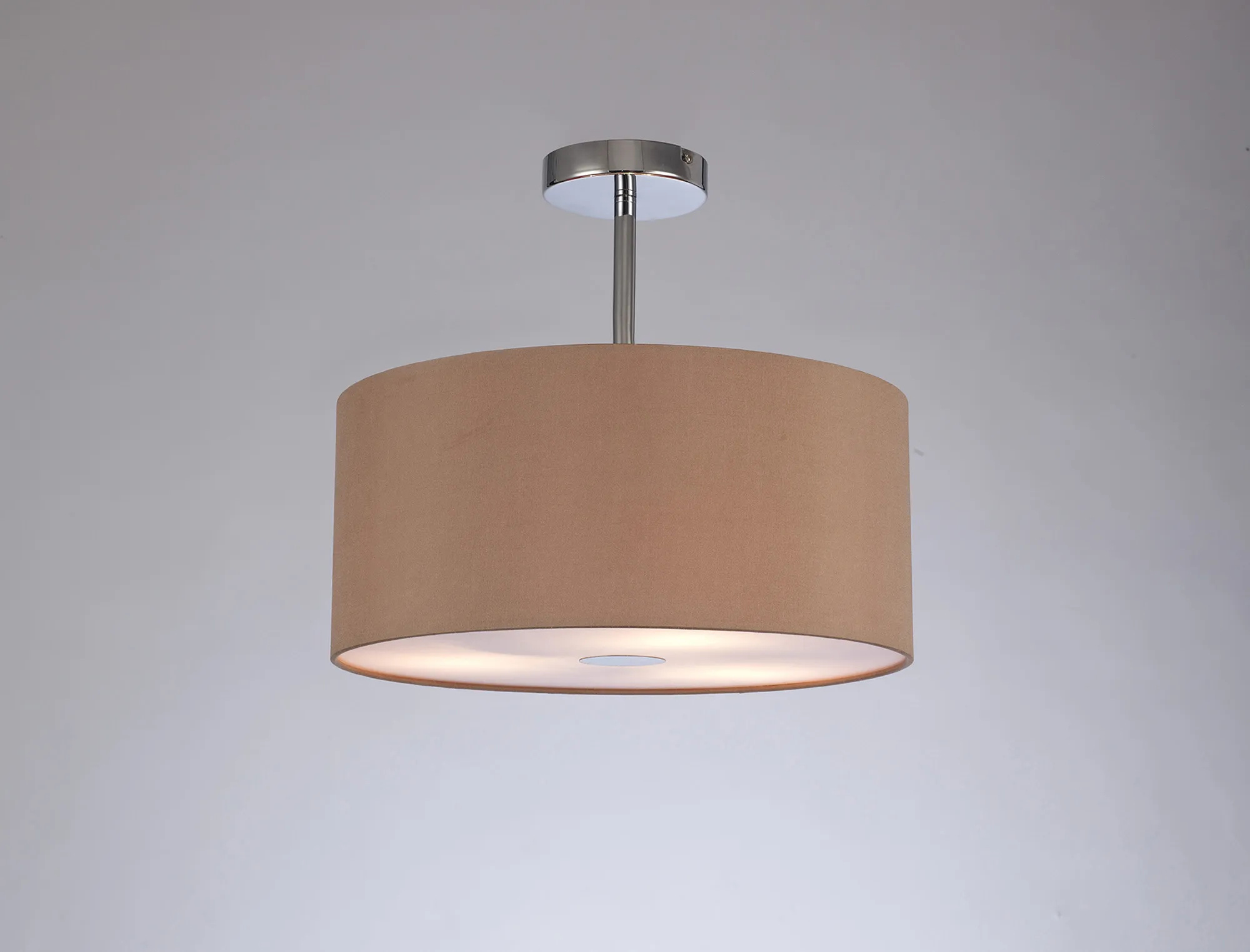 Baymont 40cm Semi Flush 3 Light Polished Chrome, Antique Gold/Ruby, Frosted Diffuser DK0324  Deco Baymont CH AG